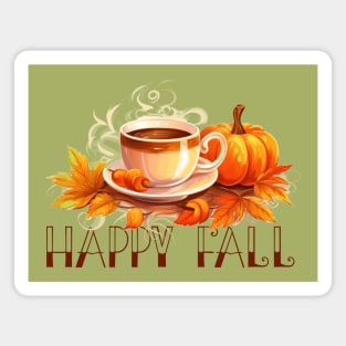 Happy Fall Coffee Pumpkin Magnet